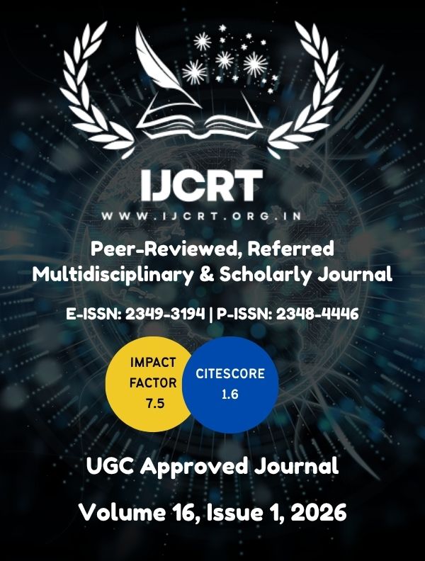 					View Vol. 16 No. 1 (2025): IJCRT, Volume 16, Issue 1, 2025
				